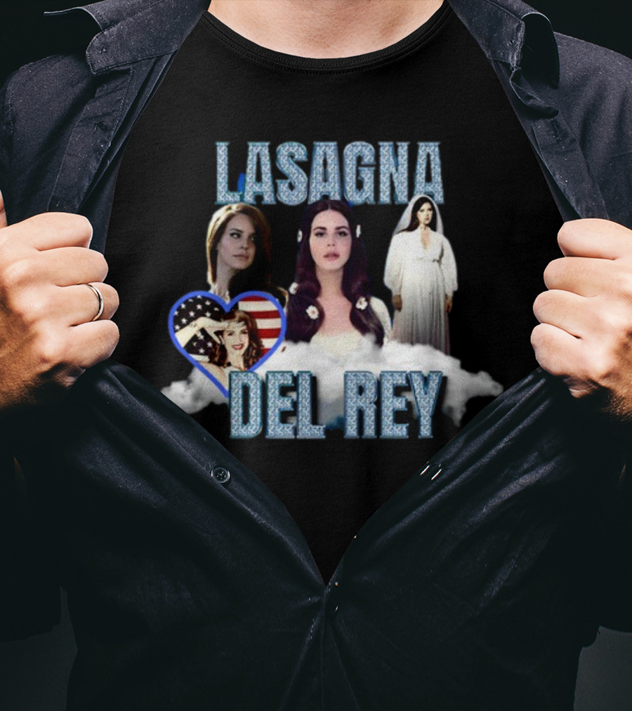 Lasagna Del Rey American Heart Cloud T-Shirt