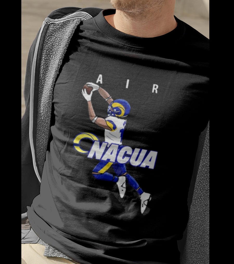 AIR Nacua Football Player Catch Rams Helmet T-Shirt
