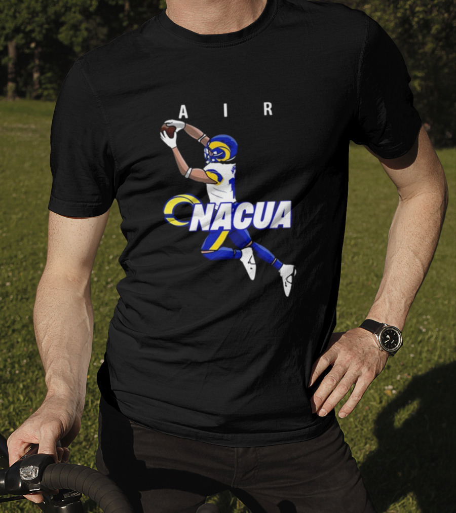 AIR Nacua Football Player Catch Rams Helmet T-Shirt