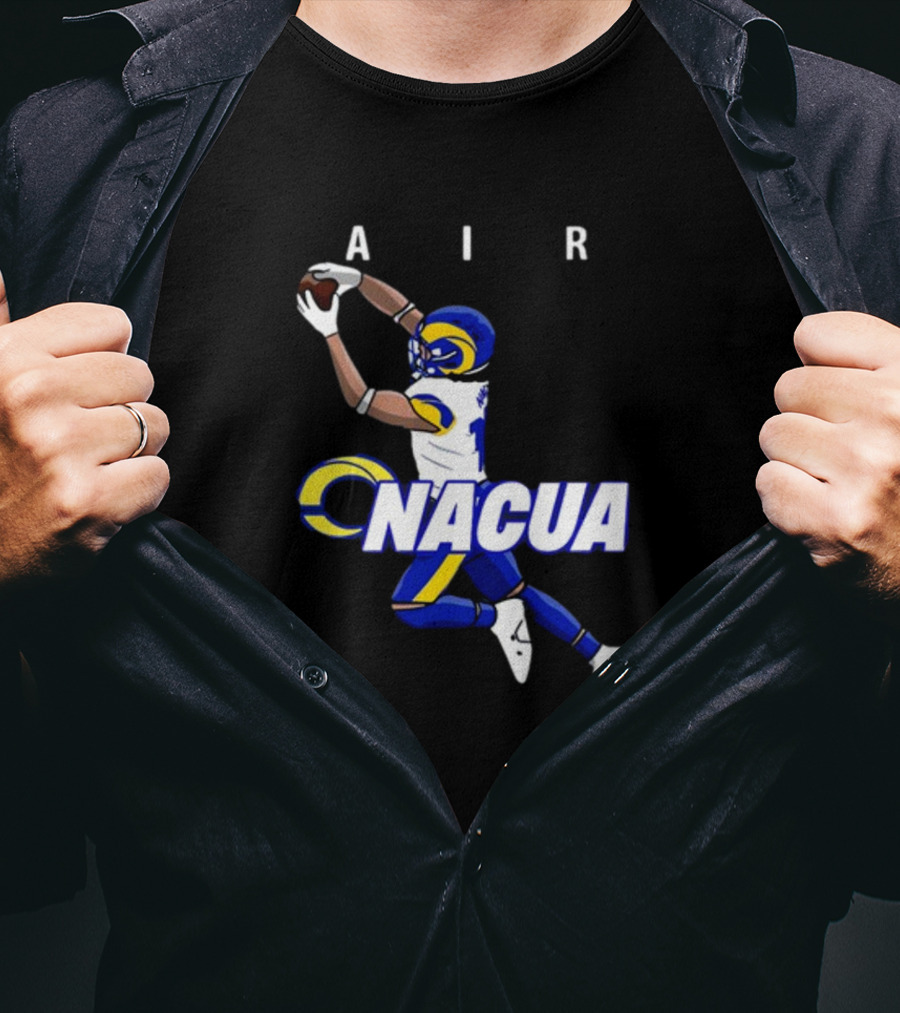 AIR Nacua Football Player Catch Rams Helmet T-Shirt