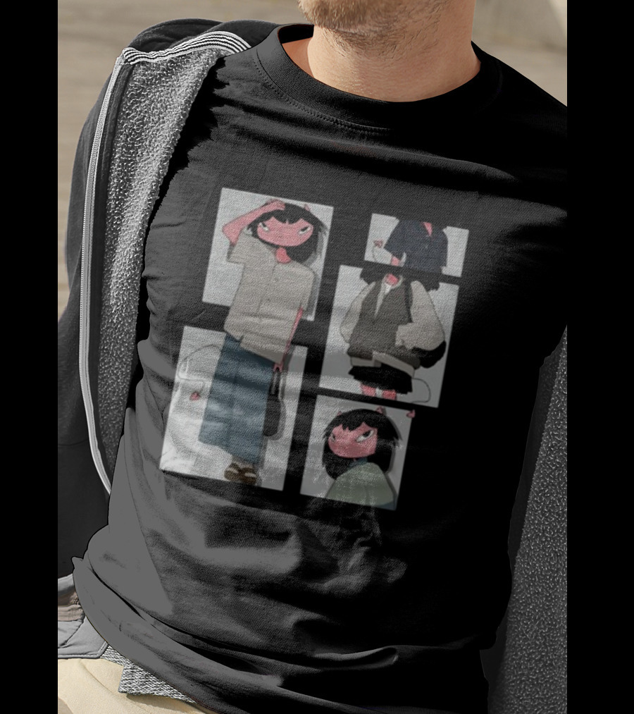 Chew Wisher Cat Humanoid Characters Panels T-Shirt