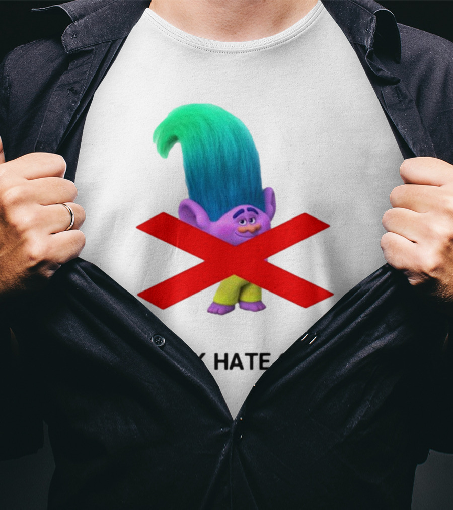 Creek Hate Club Trolls Character With Red X T-Shirt
