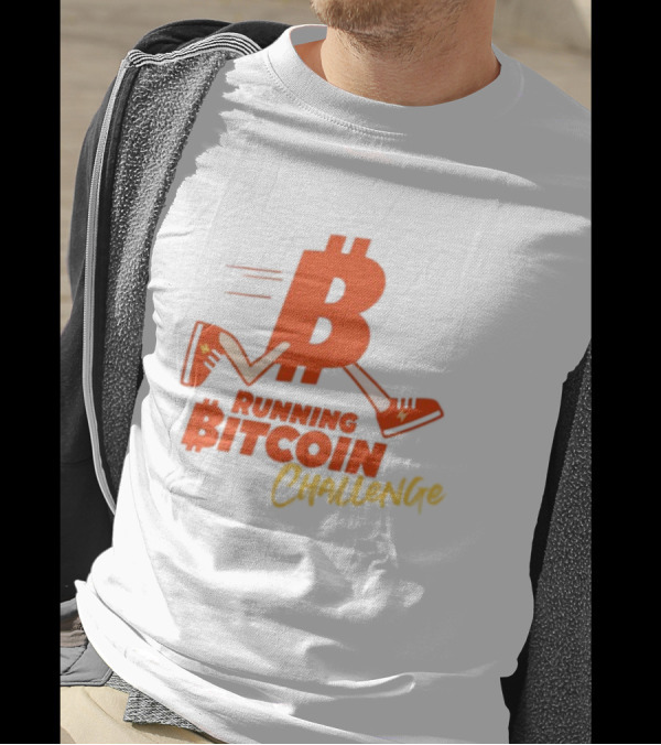Fran Finney Running Bitcoin Challenge Icon With Sneaker Dollar T-Shirt