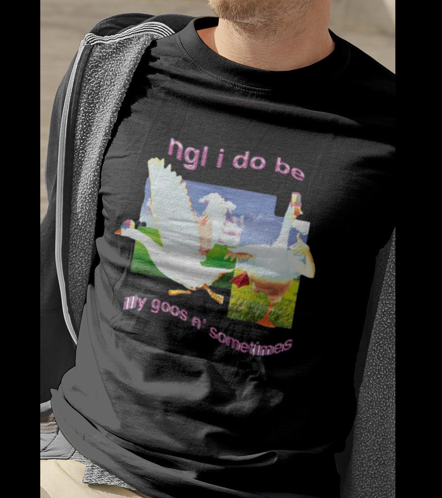 Ngl I Do Be Silly Goosin' Sometimes Goose Humor Fun Playful T-Shirt