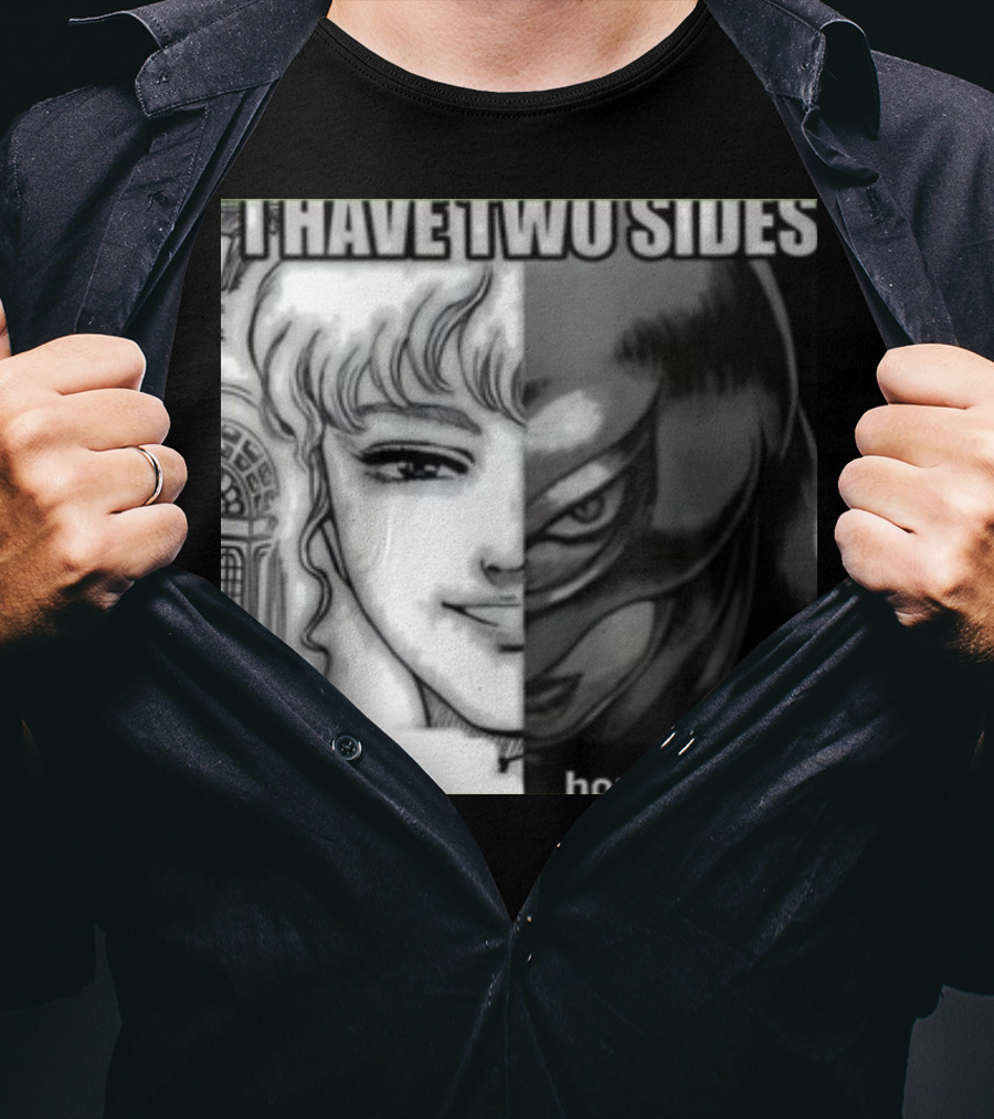I Have Two Sides Gay Homophobic Manga Character Split Face T-Shirt