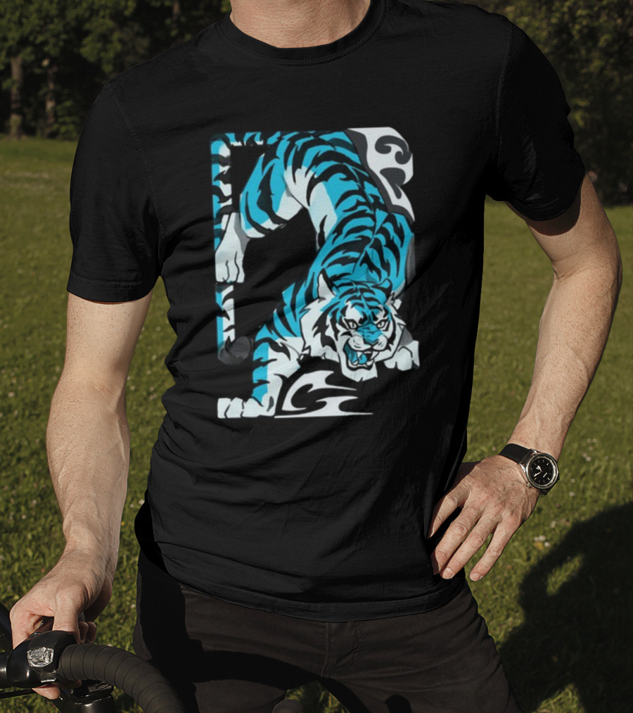 Mawili Poisonp1nk Blue Tiger Stripes T-Shirt