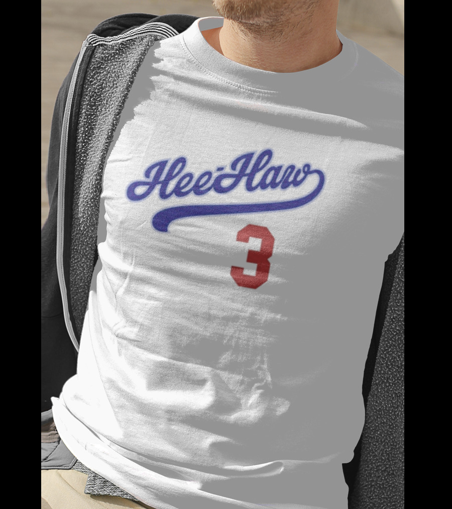 Hee-Haw 3 Vintage Script Style With Red Number T-Shirt