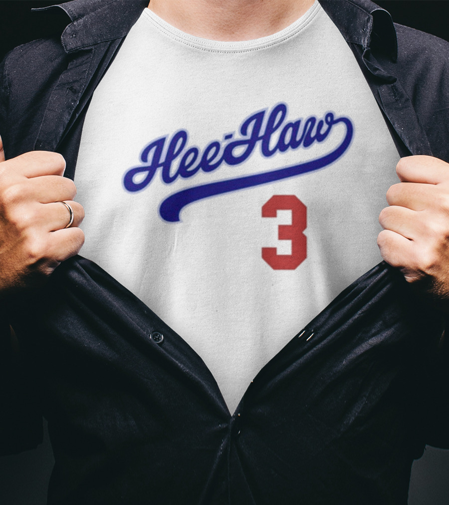 Hee-Haw 3 Vintage Script Style With Red Number T-Shirt