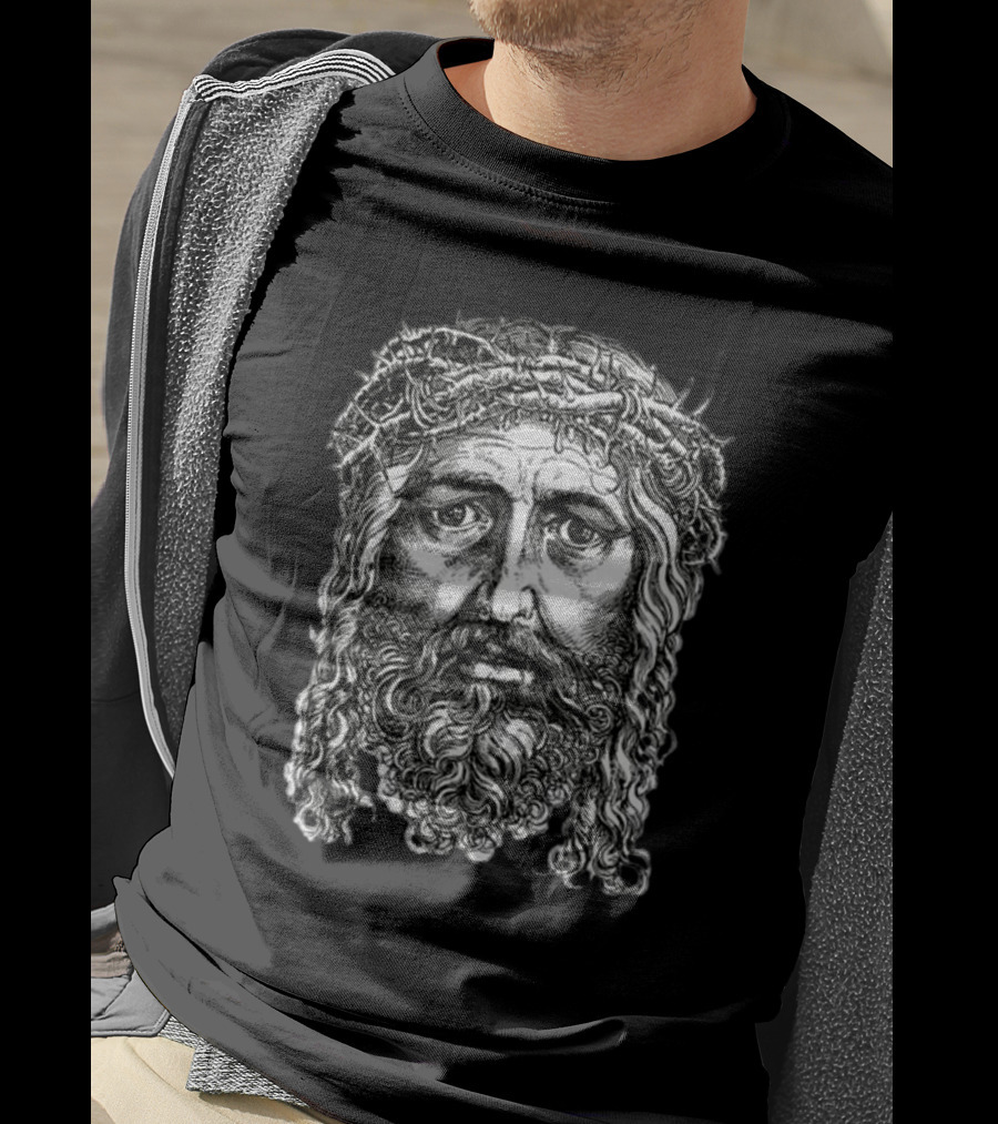 Cj Stroud Jesus Christ Portrait With Crown Of Thorns T-Shirt
