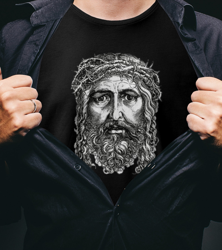 Cj Stroud Jesus Christ Portrait With Crown Of Thorns T-Shirt