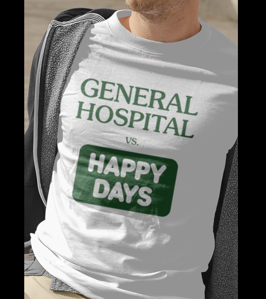 General Hospital Vs. Happy Days Retro TV Show Face-Off T-Shirt