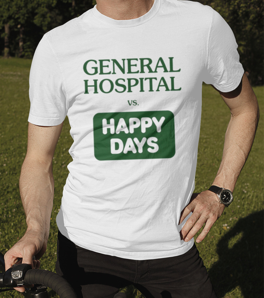 General Hospital Vs. Happy Days Retro TV Show Face-Off T-Shirt