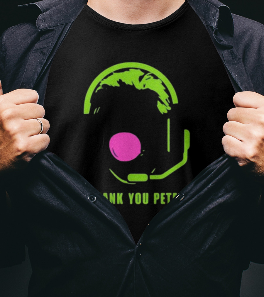 Thank You Pete Simplyseattle Coach Headset Neon T-Shirt