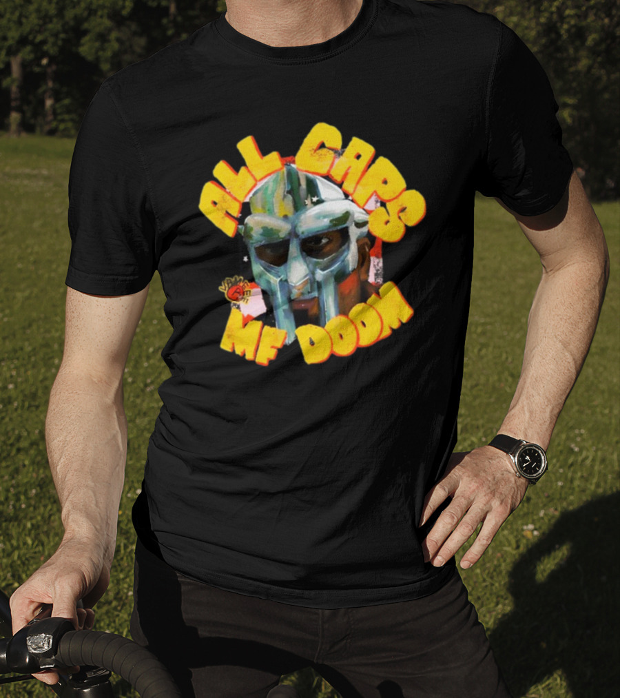 All Caps MF DOOM Villain Graphic Mask T-Shirt