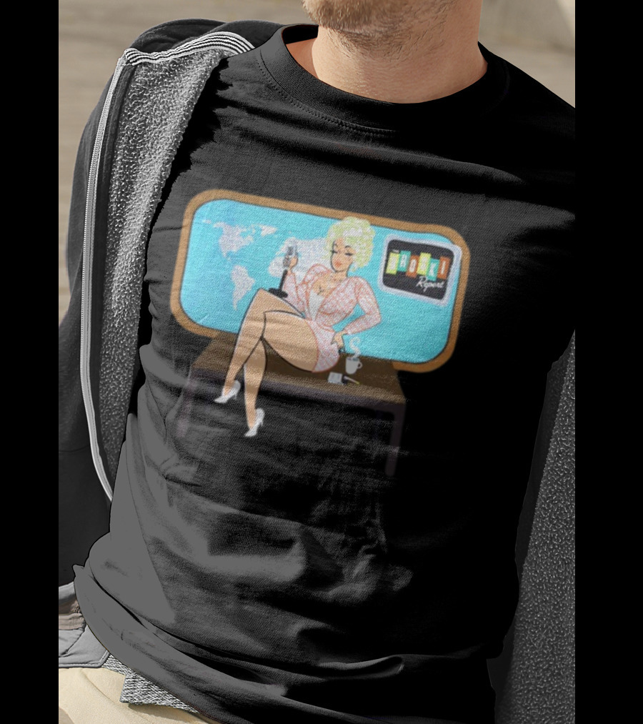 Broski Report News Blonde Host With Microphone And World Map T-Shirt