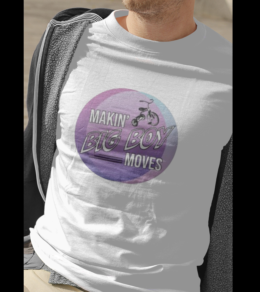 MAKIN' BIG BOY MOVES Bicycle Purple And Blue Gradient T-Shirt