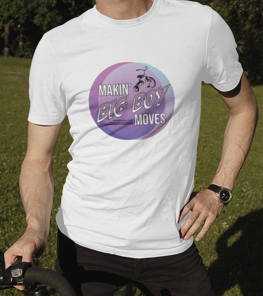 MAKIN' BIG BOY MOVES Bicycle Purple And Blue Gradient T-Shirt
