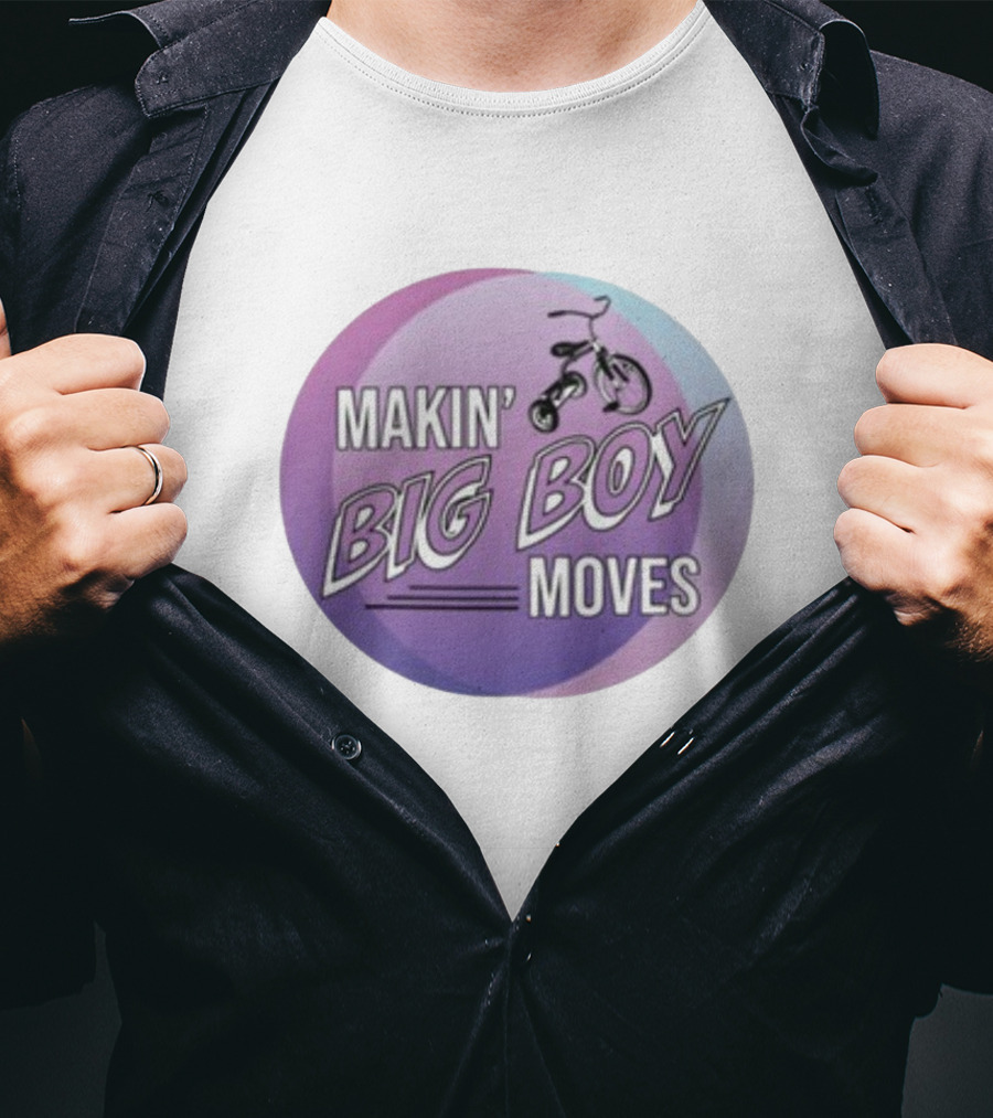 MAKIN' BIG BOY MOVES Bicycle Purple And Blue Gradient T-Shirt