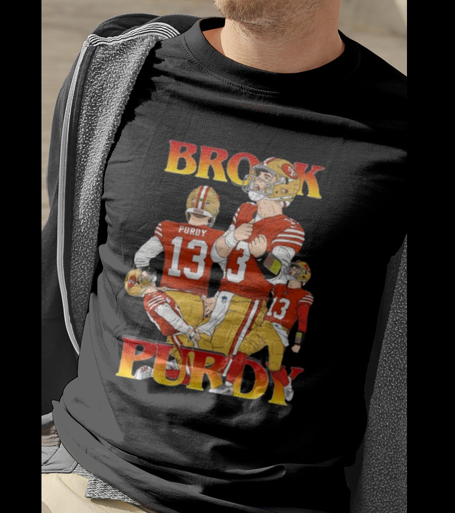 Brock Purdy 49ers Quarterback Action Rita Oak T-Shirt