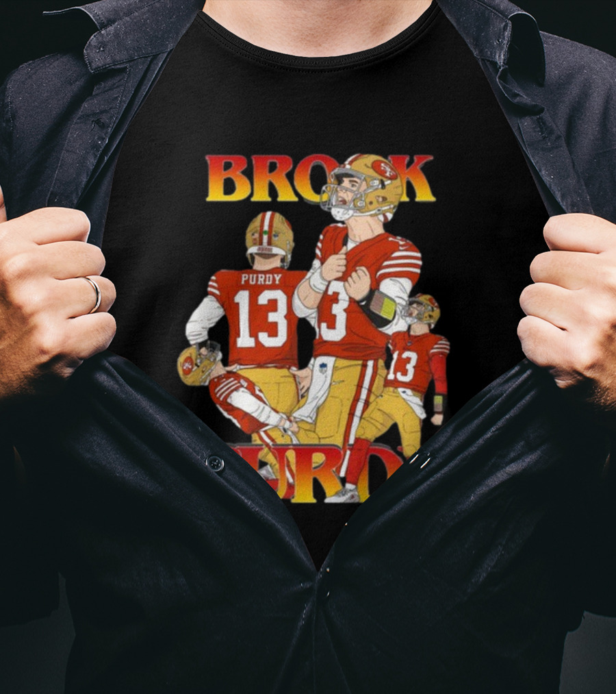 Brock Purdy 49ers Quarterback Action Rita Oak T-Shirt