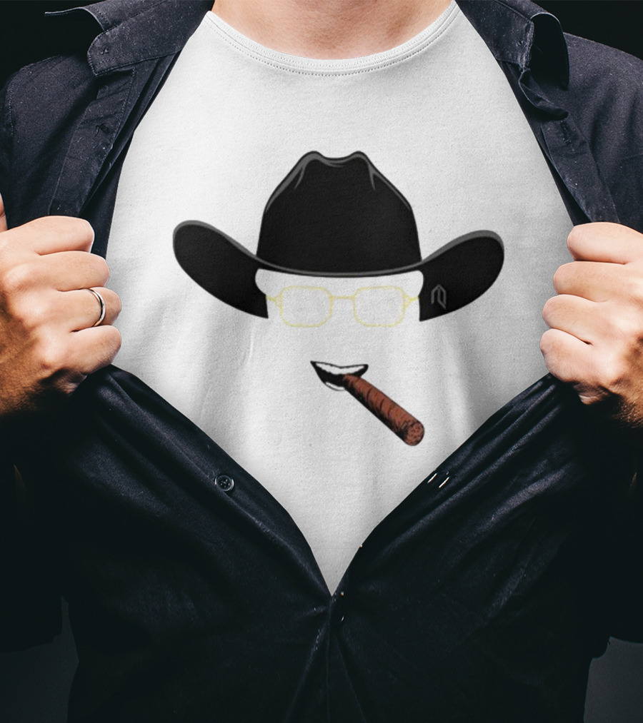 Cowboy Hat Sunglasses Cigar Iconic T-Shirt