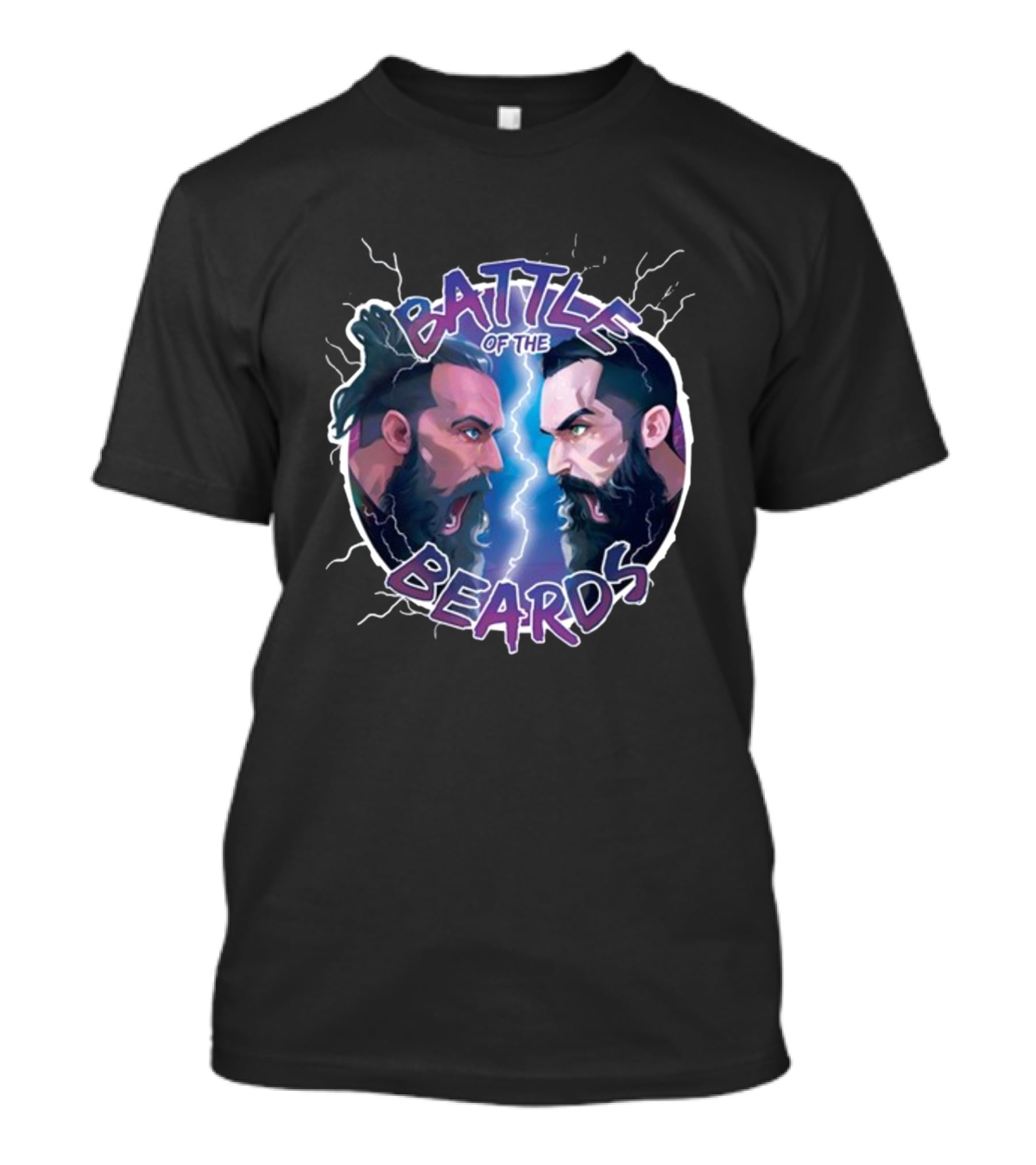 BATTLE OF THE BEARDS Showdown Clash Thunder Bolts T-Shirt