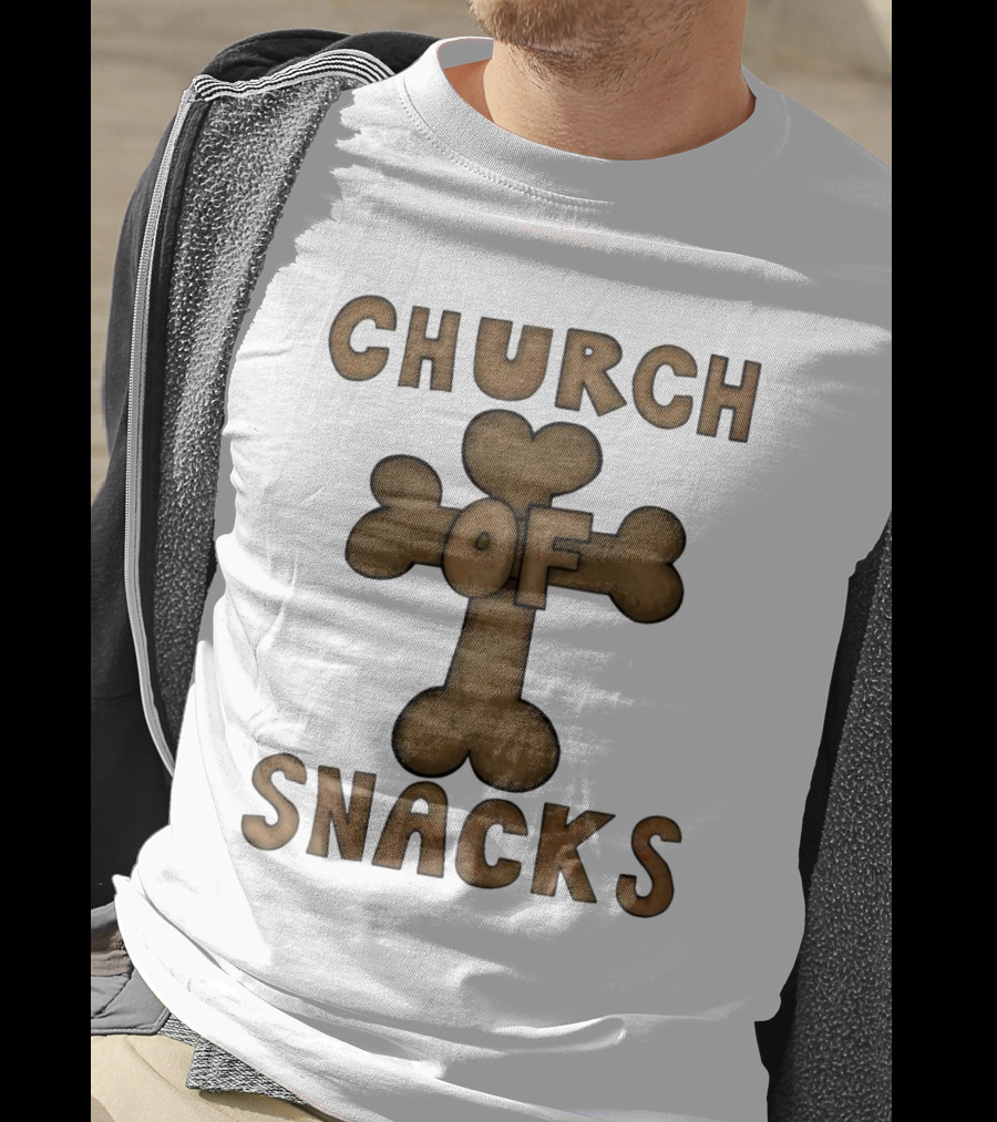 Church Of Snacks Bone Cookie Cross T-Shirt