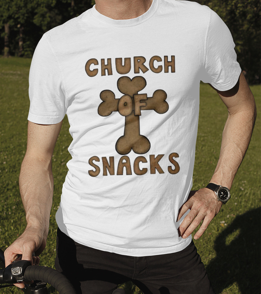 Church Of Snacks Bone Cookie Cross T-Shirt