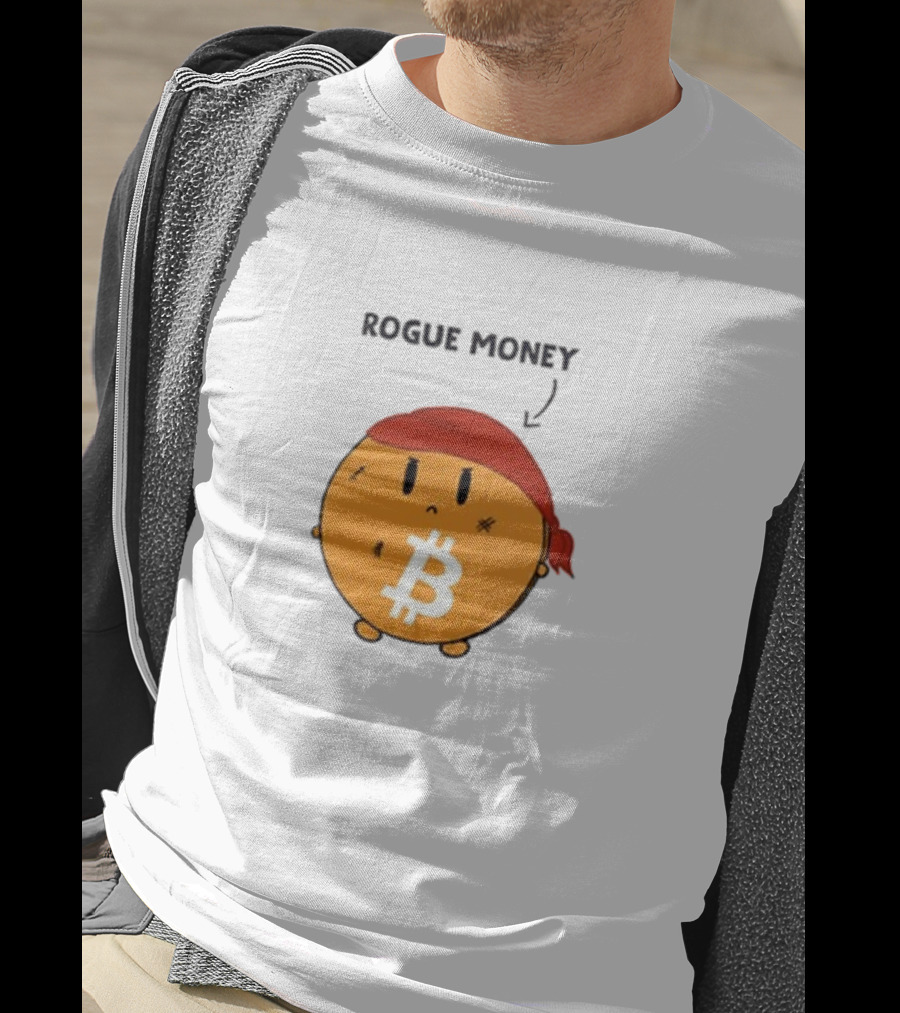 Lina Seiche Bitcoin Rogue Money Icon With Red Bandana T-Shirt