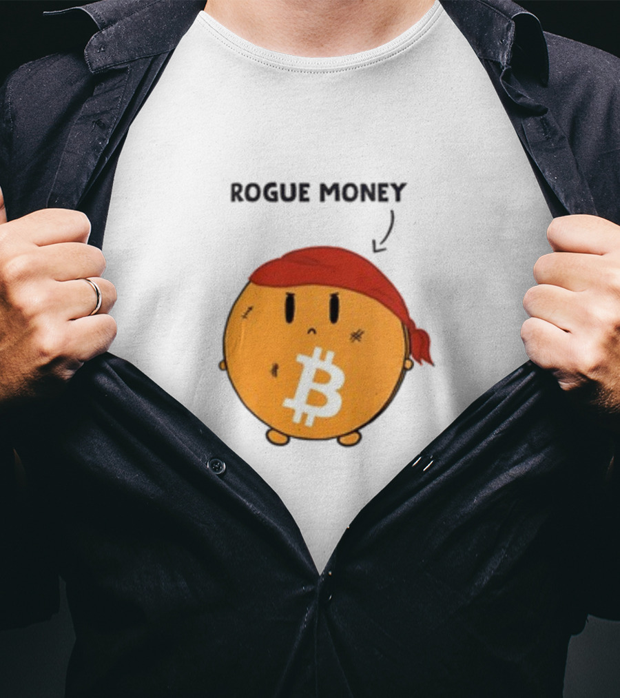 Lina Seiche Bitcoin Rogue Money Icon With Red Bandana T-Shirt