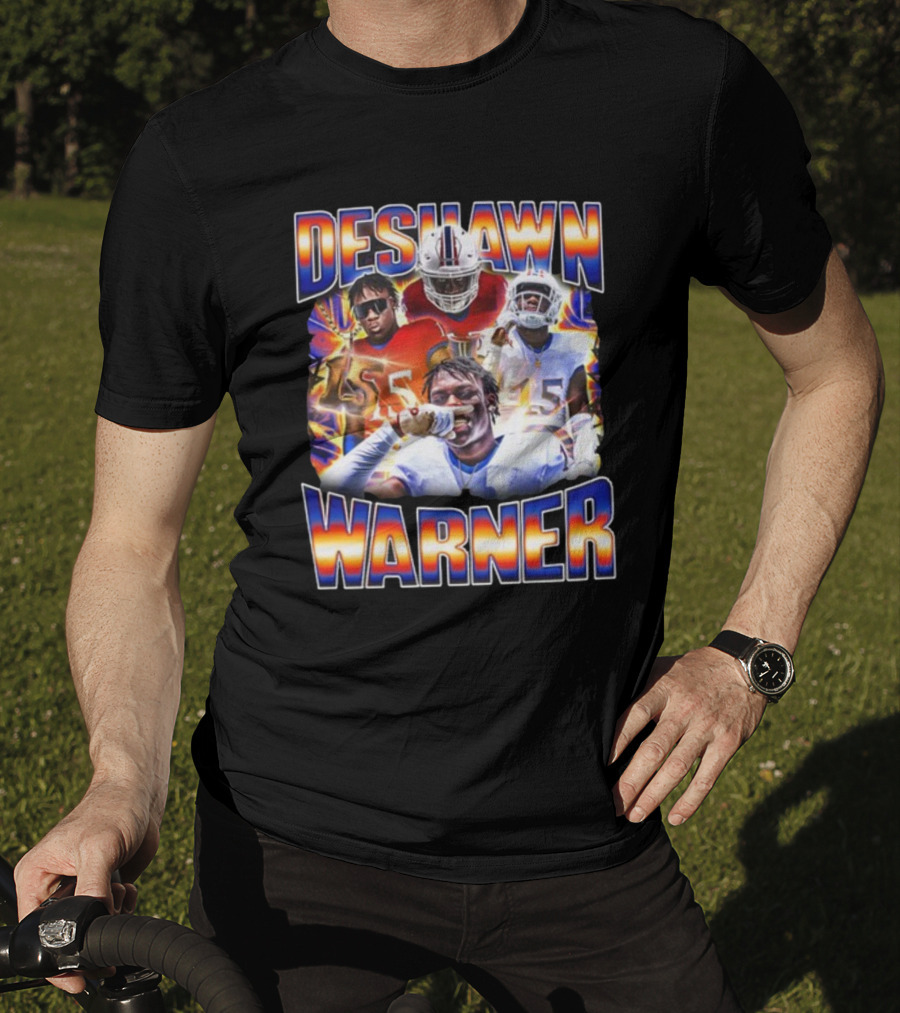 Desawn Warner Football Athletes Action Collage T-Shirt