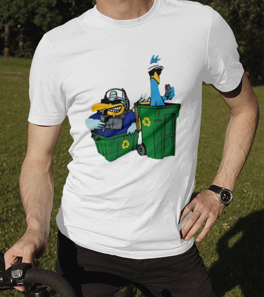 Birdie Juice People’s Birdies Recycling Bin Humor T-Shirt
