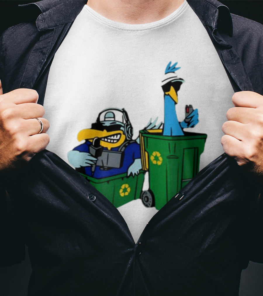Birdie Juice People’s Birdies Recycling Bin Humor T-Shirt