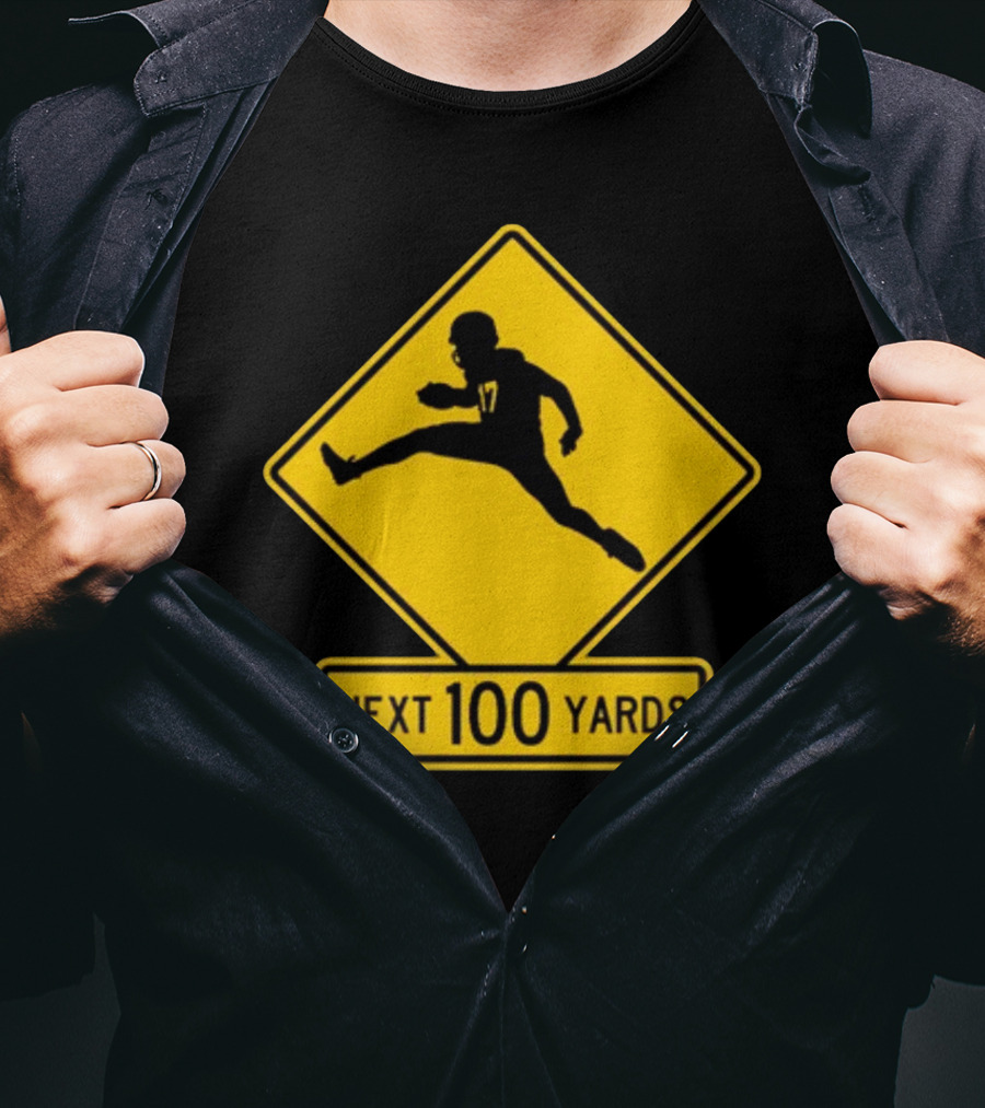 Quarterback Crossing 17 Next 100 Yards T-Shirt