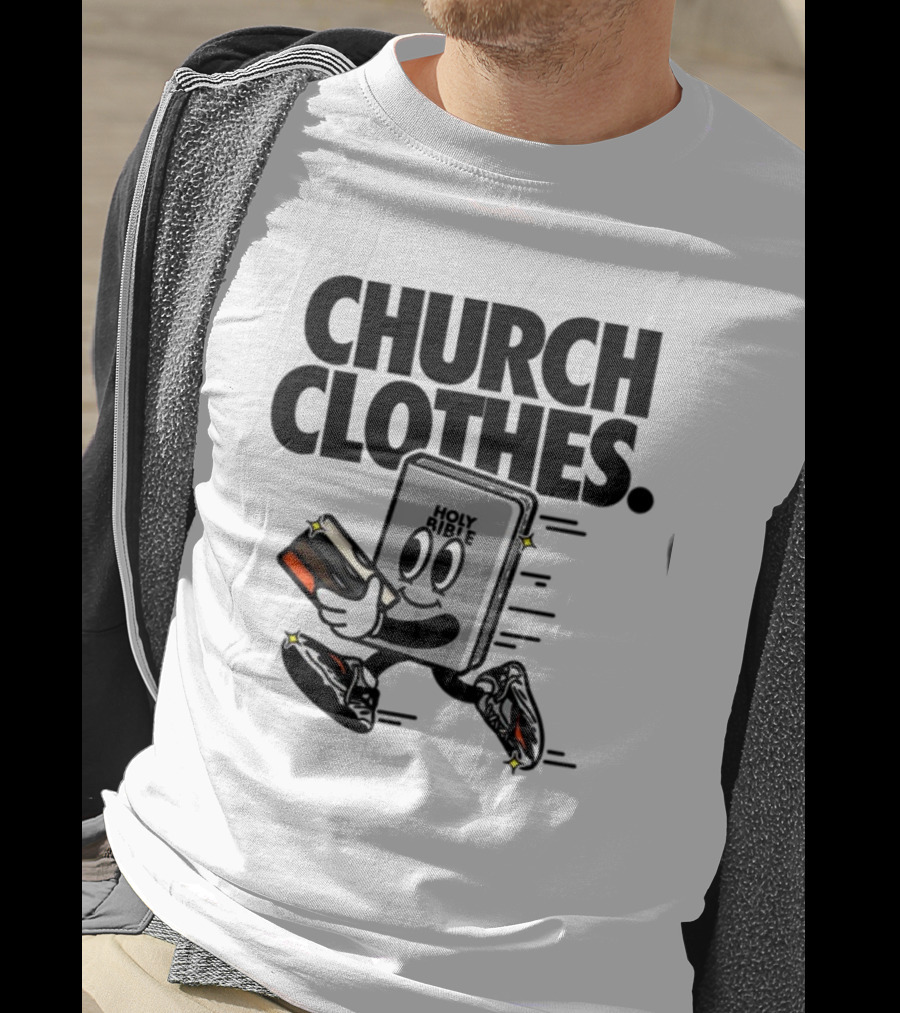 Church Clothes Holy Bible Cartoon Running Sneakers T-Shirt