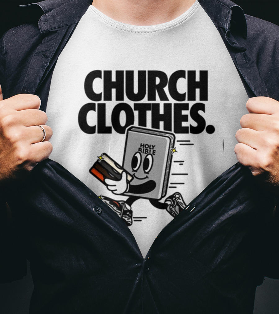 Church Clothes Holy Bible Cartoon Running Sneakers T-Shirt