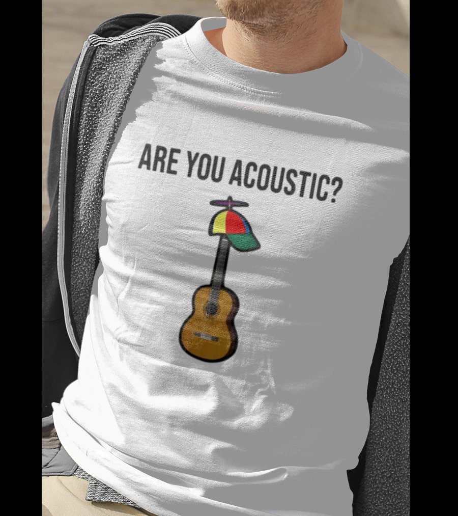 Are You Acoustic Guitar With Colorful Propeller Hat T-Shirt