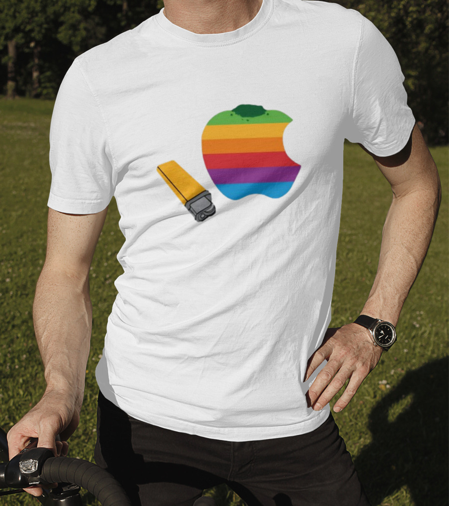 Apple Pipe Rainbow Logo Lighter T-Shirt