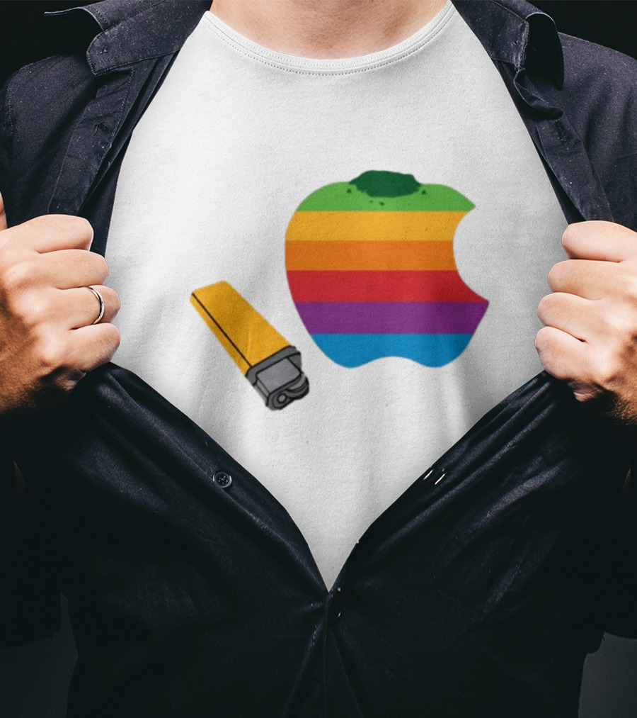 Apple Pipe Rainbow Logo Lighter T-Shirt