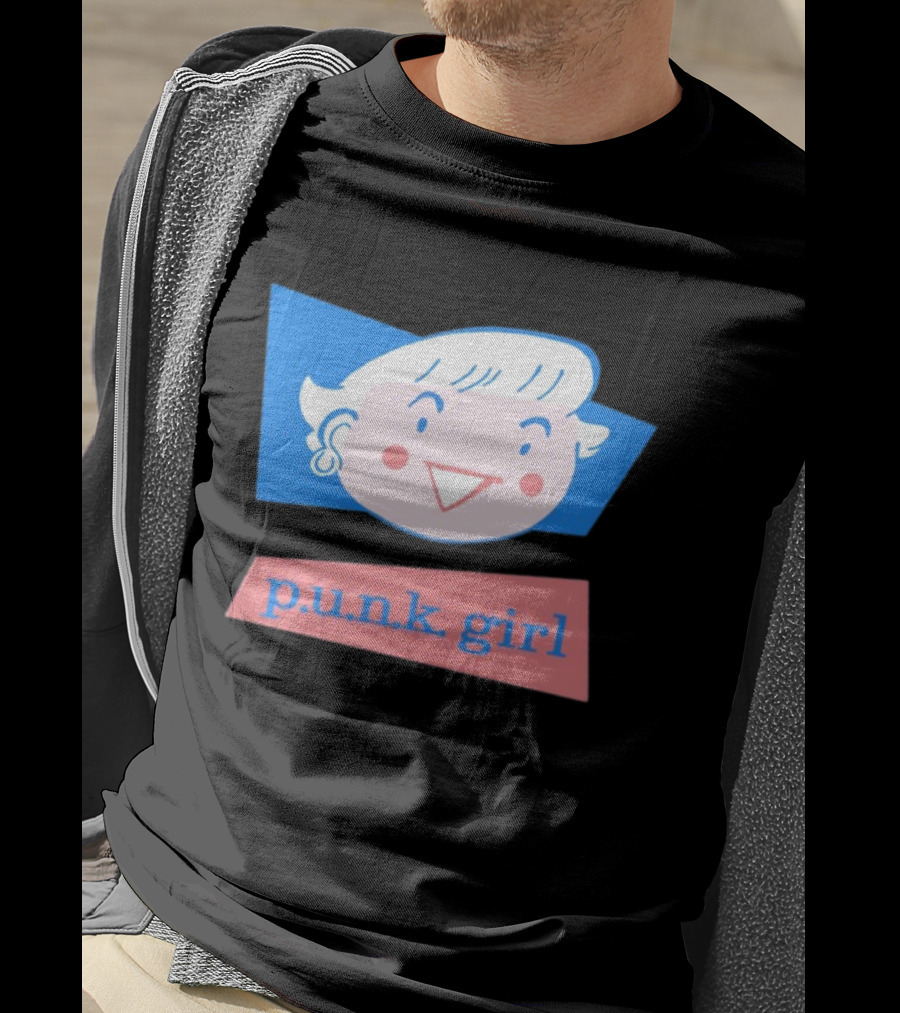 P.U.N.K. Girl Retro Cartoon Style Face T-Shirt