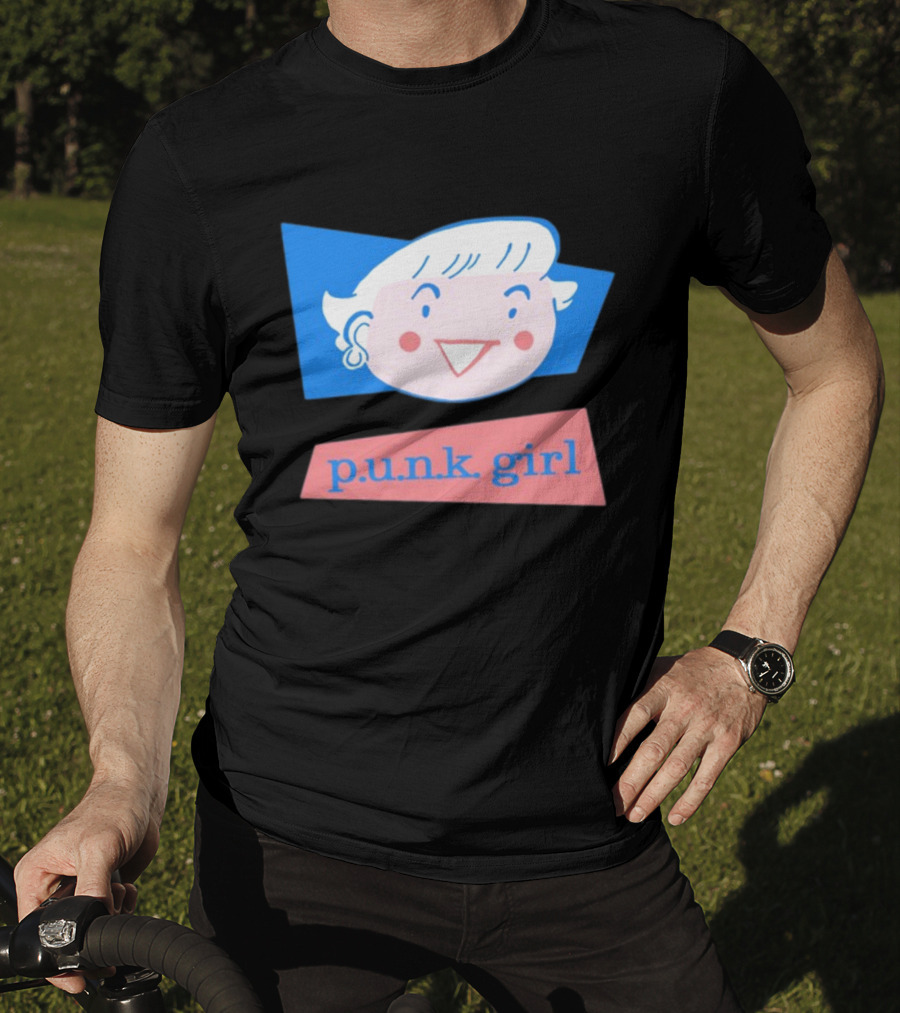P.U.N.K. Girl Retro Cartoon Style Face T-Shirt