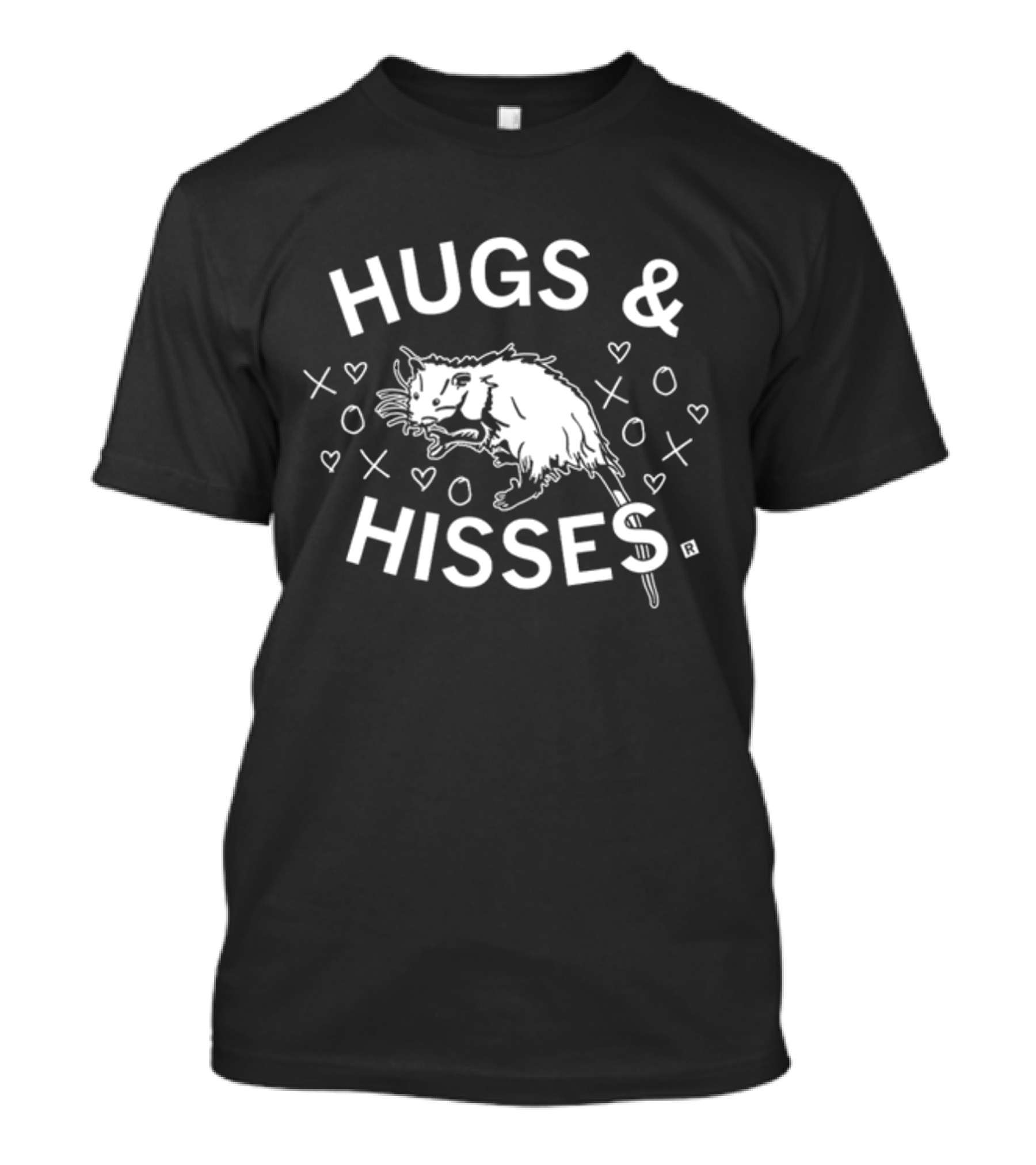 Hugs And Hisses Possum With Hearts And X's By Raygunsite Store T-Shirt
