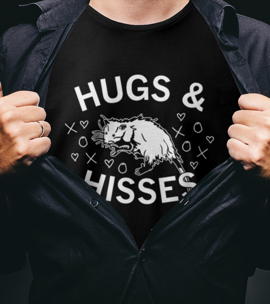 Hugs And Hisses Possum With Hearts And X's By Raygunsite Store T-Shirt