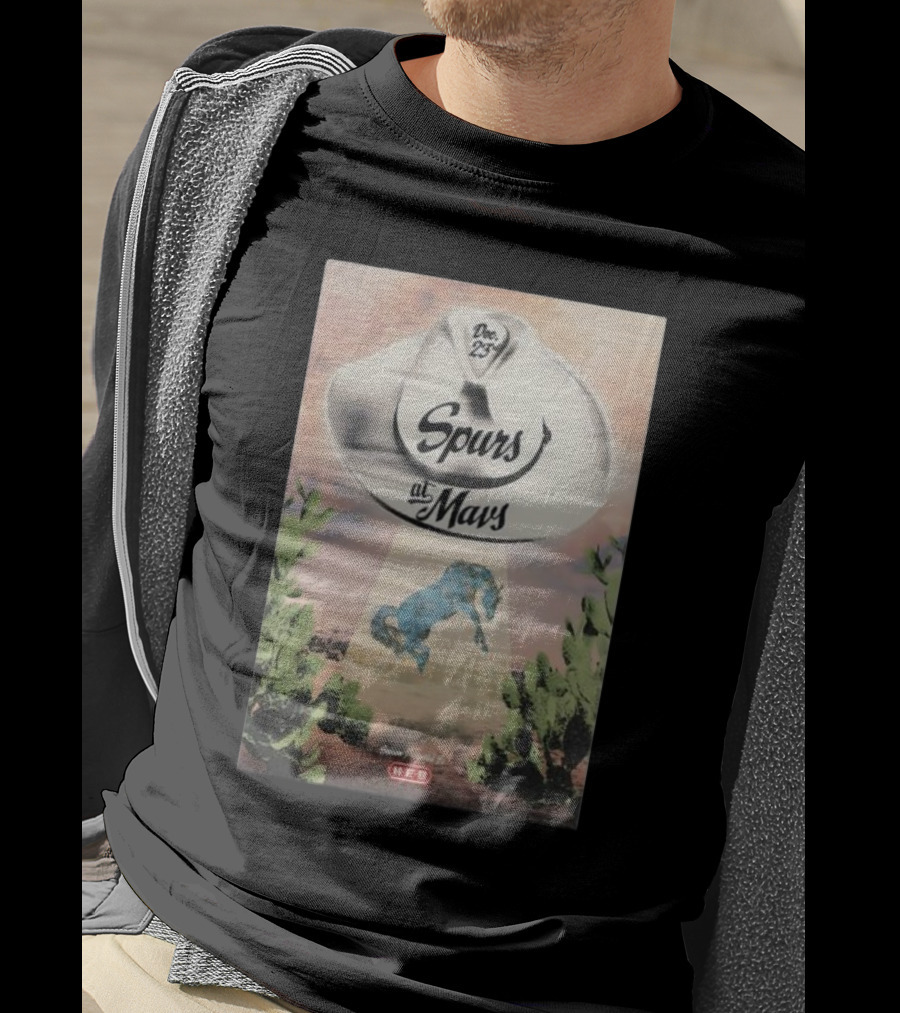 Dec 23 Spurs At Mavs Presented By H-E-B Cowboy Hat And Cactus Scene T-Shirt