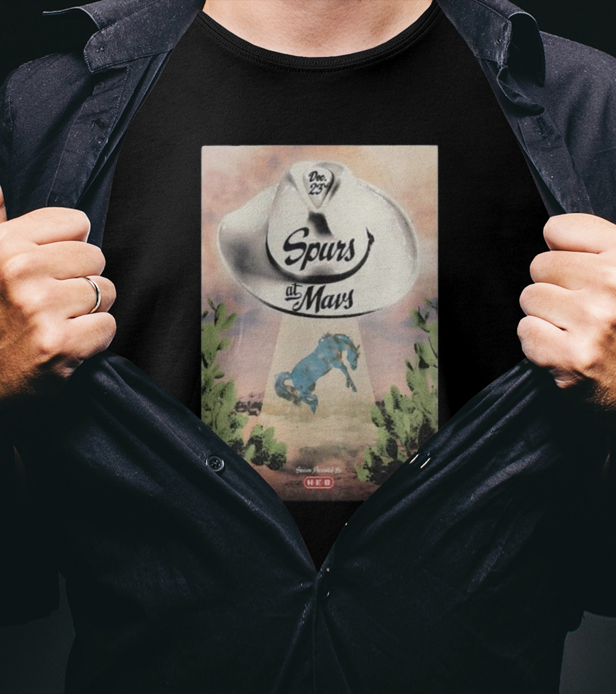 Dec 23 Spurs At Mavs Presented By H-E-B Cowboy Hat And Cactus Scene T-Shirt