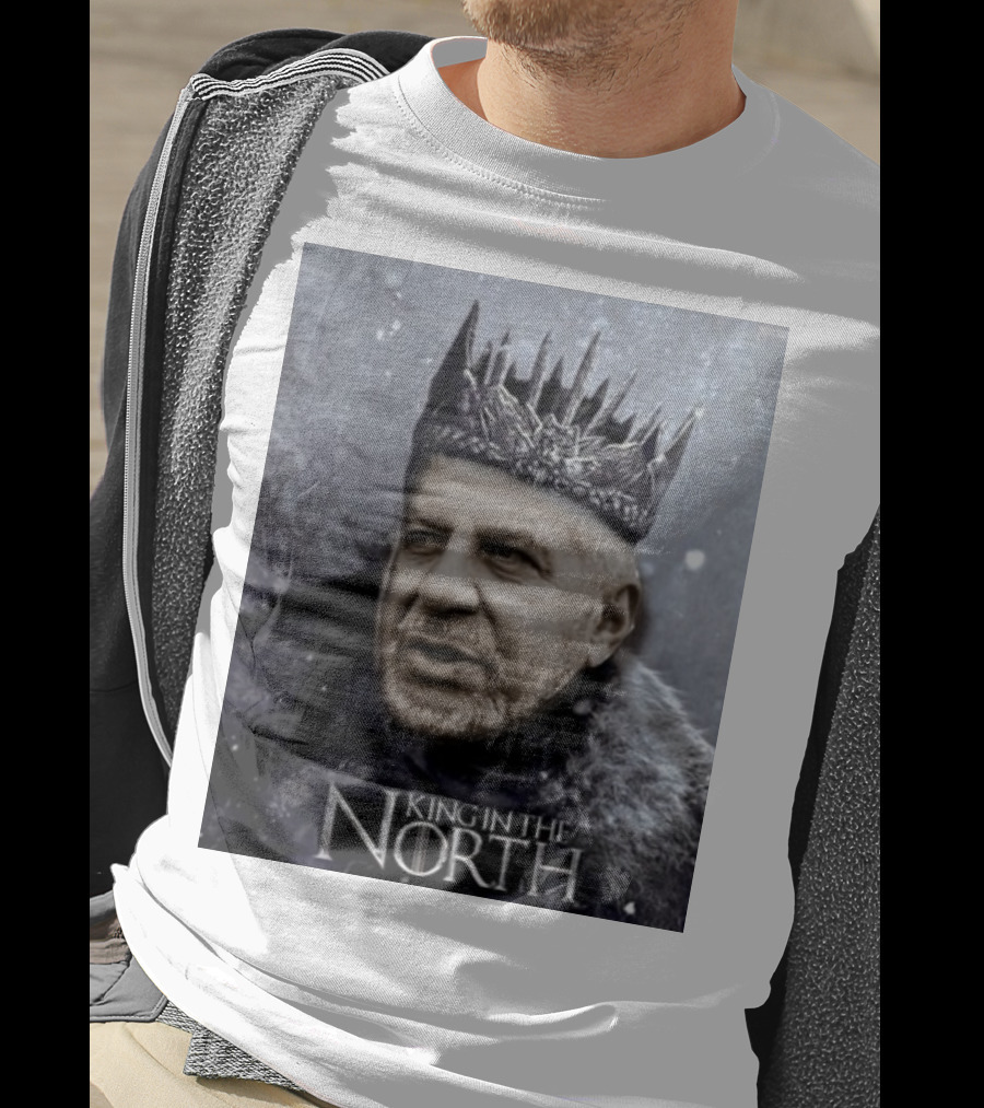 Bill Belichick King In The North Game Of Thrones Style Crown And Fur Cloak T-Shirt
