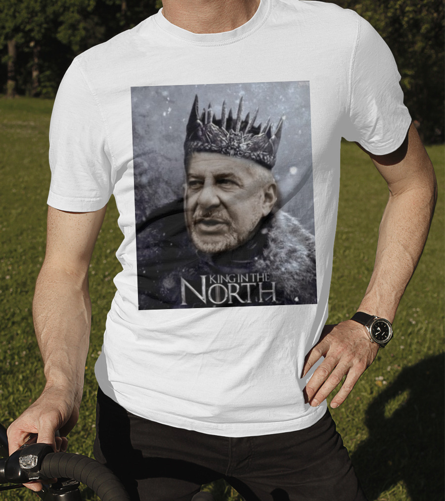Bill Belichick King In The North Game Of Thrones Style Crown And Fur Cloak T-Shirt