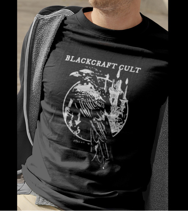 Blackcraft Cult Raven Never Flitting Still Is Sitting Candles T-Shirt