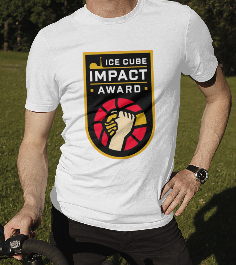 Ice Cube Impact Award Basketball Handshake Badge T-Shirt