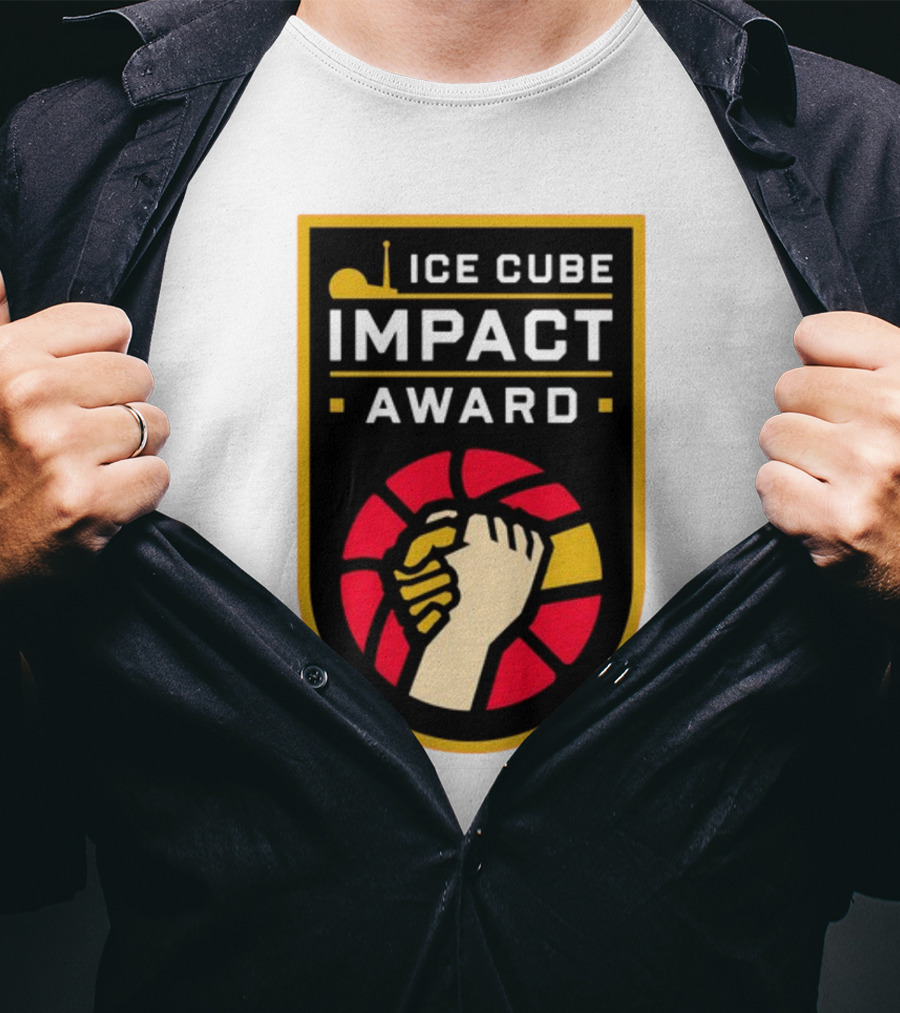 Ice Cube Impact Award Basketball Handshake Badge T-Shirt